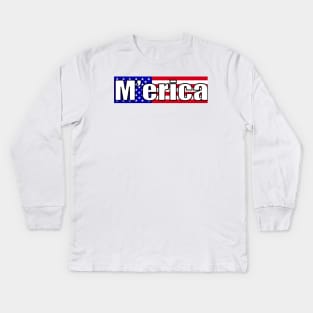 M'erica Flag! Kids Long Sleeve T-Shirt